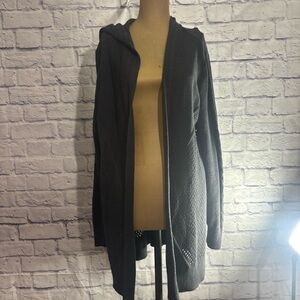 Simply Vera Vera Wang Charcoal Hooded Cardigan